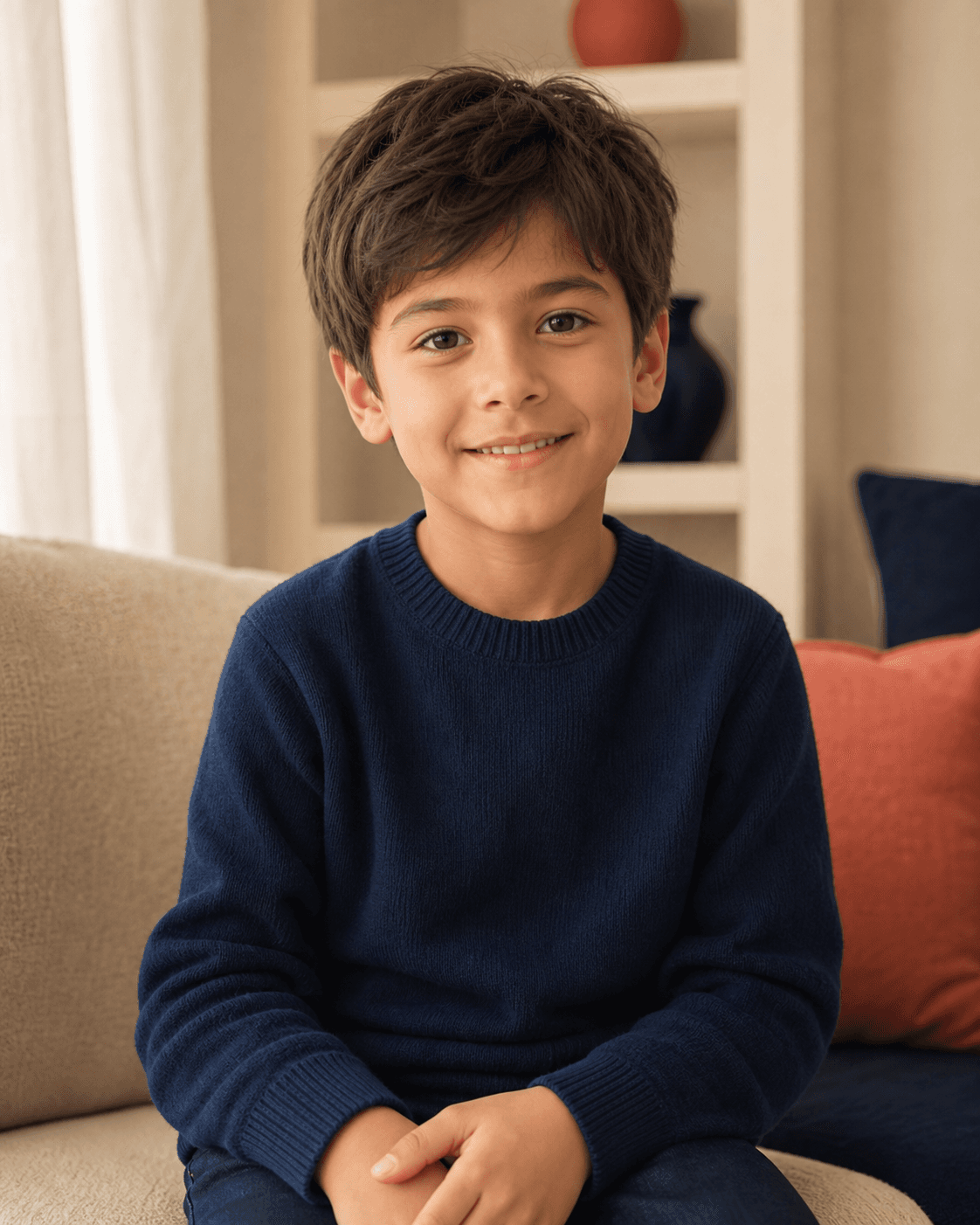Gerçek haliyle gülümseyen erkek çocuk